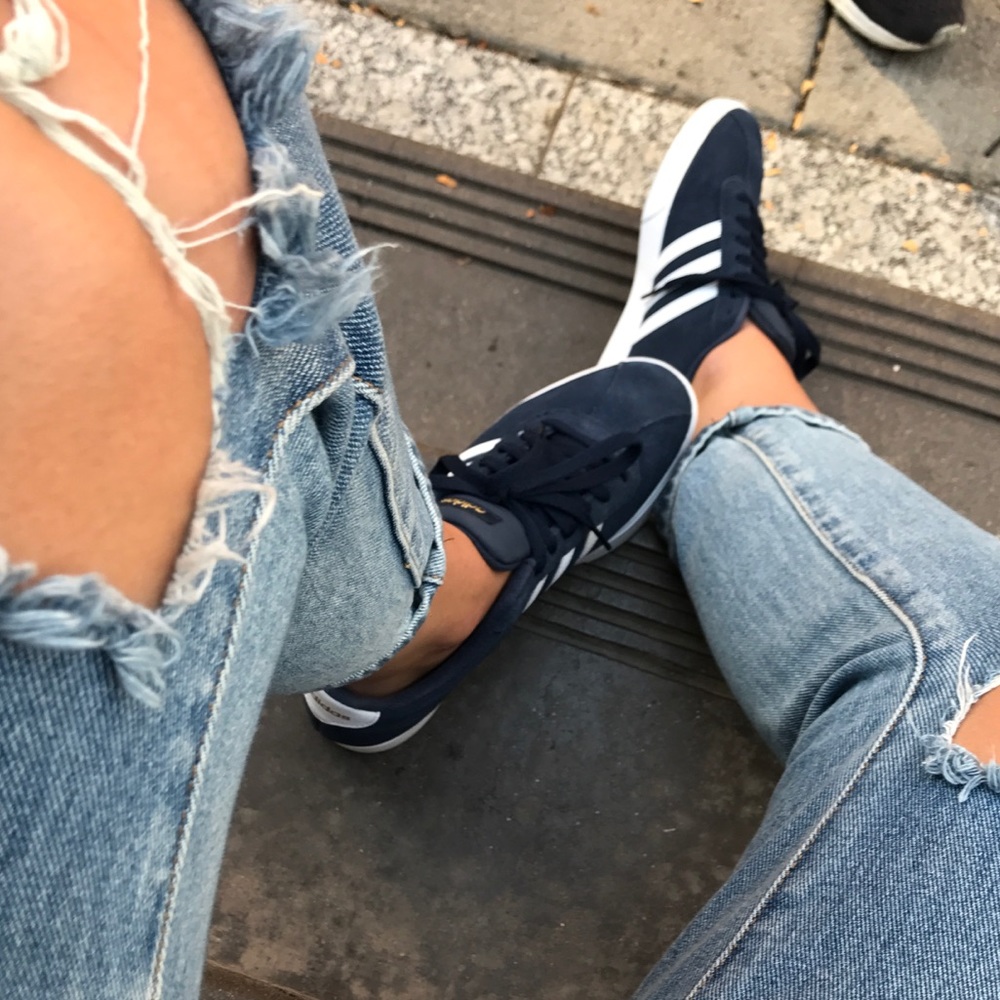 Blue adidas shoes